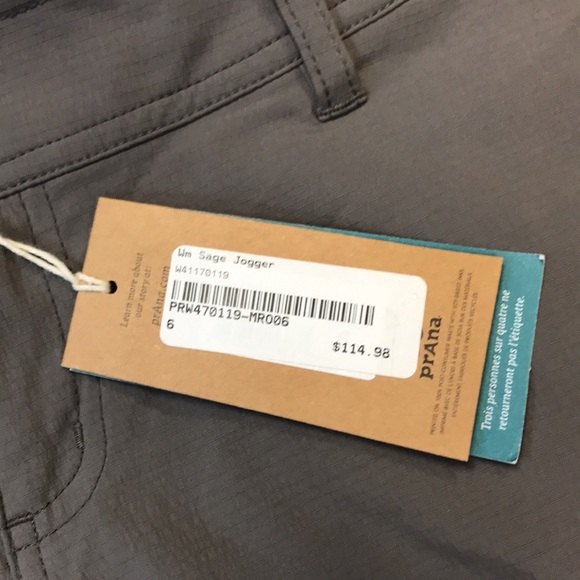 Prana WM Sage Jogger Pants Size 6 Gray NWT - Picture 8 of 12